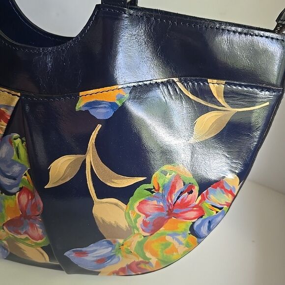 Patricia Nash Clemence Leather Satchel Crossbody Purse Bag Le Fleur Beauty! Read - Picture 4 of 12
